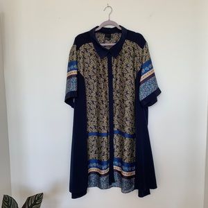 Ornate Floral Button Down Dress